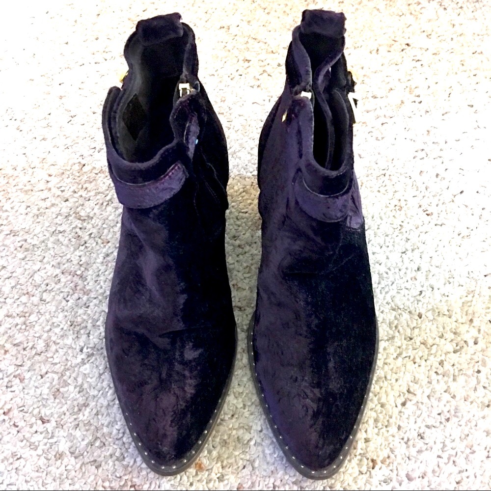👠Topshop purple Embroidery boots